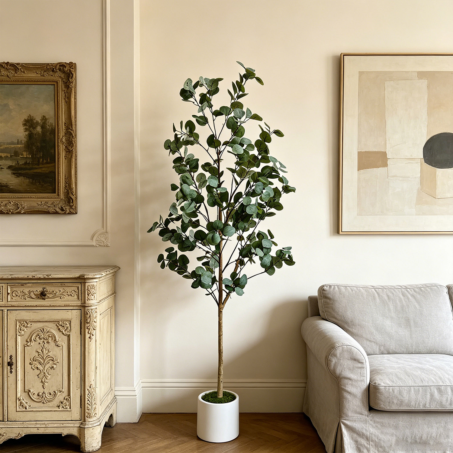 Dracaena Marginata - 120-155 cm/5,1 Fuß Künstlicher Eukalyptusbaum Realistische